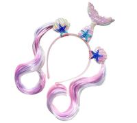 Iuhtrb Horned Theme Sequined Horned Hairband With Wigs For Girls Lovely Cartoon Character Theme Hairband For Kids Birthday Party Children Party Accessory