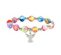 Iuhtrb Shimmering Silver Crosses Charm First Holy Communion Girls Featuring Rose Pearls Beads For Gatherings Faux Pearls Communion