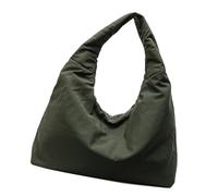 Iuhtrb Stylish Women's Solid Color Handbag Practical Nylon Shoulder Bag Large Capacity Underarm Purse For Gym And Travel Casual Shopping Bag