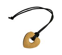Iuhtrb Textured Heart Pendant Clavicle Chain Adjustable PU Leather Cord Necklace Neck Jewelry Accessories For Women Girls Textured Statement Necklace