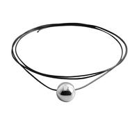 Iuhtrb Trendy Geometric Eggs Surfaces Necklace With Colorful Thread Fashion Accessory For Personalize Styles Daily Use Adjustable Length Choker