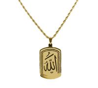Iuhtrb Unique Arabic Pattern Necklace Fashionable Arabic Pendant Necklace Stainless Steel Texture Neck Jewelry For Daily Party Cultural Exchange Jewelry