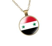 Iuhtrb Unique Syria Flags Pendant Necklace For Collectors And Fashion Lovers Seek Distinctive Jewelry Statement Pieces Elegant Flag Designs