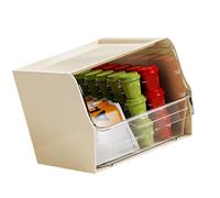 Iuhtrb Wall Mount Teabag Storage Box Large Capacity Drawer For Coffee And Snacks Sturdy PP Stackable Space Optimization Large Capacity Coffee Holder Desktop