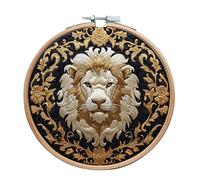 IUHUI Embroidery Kit for Advanced Adults - Beautiful Animals Gorgeous Patterns, DIY Hand Stitching Embroidery Set with Hoop (Mighty Lion Head)