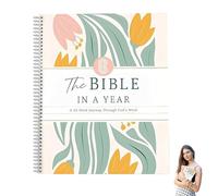 iuiiaii 1 PC Christian Notebook for Women Study Planner, Study Essentials The Bible in a Year A 52 Week Study on Women, Spiral Journal with Reflective Space, Suitable for Quiet Mornings