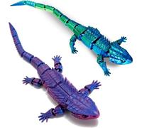 iuiiaii 2 Pcs Lizard Toys 3d Printed Fidget Toy, 3d Printed Toys Lizard Toy, Animal Home Decor for Stress Relief and Anti Anxiety Office Decoration for Birthday Gifts Stress Relief Tools