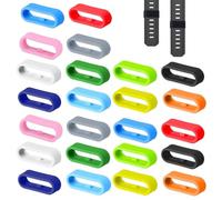 iuiiaii 24 PCS Watch Band Loops Set, 22mm Multicolored Replacement Watch Strap Loop Oval Magic Band Safety Clips, Silicone Watches Strap Rings for Smartwatch Sport Watches Accessories