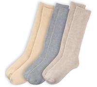 iuiiaii 3Pairs Welly Socks Set - Thermal Long Knee High for Women | Wellington boot socks: 3 colors, knit. Thickened terry inside, warm. UK 4-8, long calf. Soft, breathable, great for winter.