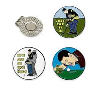 iuiiaii 4 Pcs Golf Markers for Putting Green set, Golf Ball Marker Hat Clip, Interesting Accessories Golfs Ball Marker For Golfs Gloves Hats Bags Fathers Day Birthday Gift