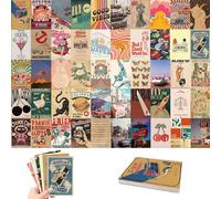 iuiiaii 50 Pcs Postcards Pack Set, Art Postcards Retro Wall Art Wall Decor Wall Art Decoration Postcard Aesthetic Room Decor Vintage Decor Posters for Bedroom Living Room Corridor Wall Prints