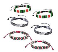 iuiiaii 6 Pcs Palestine Bracelet, Palestinian Bracelet, Mens Wrist Bracelets Adjustable Palestinian Rope Wrap Bangles String Thread Wristbands for Men Women Versatile, Unisex Design