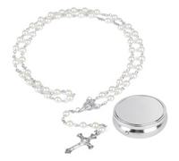 iuiiaii Rosary Beads Catholic Women Catholic Gifts, Confirmation Gifts for Girls Rosary Necklaces as Gift for Mothers, Grandmothers and Elderly People, Bead Cross Walls Y Necklace with Box