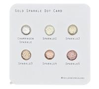 IUILE Handmade Watercolor Paints, Dot Card Testers - Gold Sparkle Dot Card (6 colors). Metallic, Shiny, Shimmer. For Artists, Illustrators, Students, Hobbyists, Calligraphers