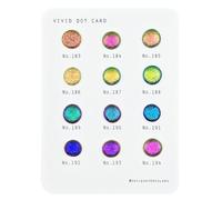 IUILE Handmade Watercolor Paints, Dot Card Testers - Vivid Dot Card (12 colors). Color Shift, Metallic, Shiny, Shimmer. For Artists, Illustrators, Students, Hobbyists, Calligraphers
