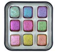 IUILE Handmade Watercolor Paints, RC Half Pan Set (9 colors) in Tin Case. Color Shift, Shiny, Shimmer, Glittery. For Artists, Students, Hobbyists, Calligraphers