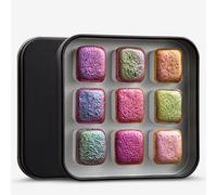 IUILE : Watercolour Paint : Chameleon Colorshift : Glitter Pigments : Half Pan : Red Brown : Set of 9