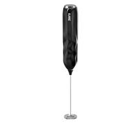 IUIRE Milk Frother Handheld Battery Operated with Stand, Fast Powerful Drink Mixer with Stainless Steel Whisk for Coffee, Matcha, Lattes, Cappuccino (Black)