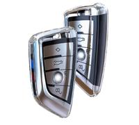IUIU for BMW Key Fob Cover Clear 2 Pack, Premium Soft TPU Full Protection Fob Case Shell Compatible with BMW 1 2 3 5 6 Series, X1 X2 X3 X5 X6 X7