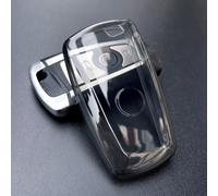 IUIU Key Fob Cover Clear Black, Transparent TPU Fob Case Protection Shell Compatible with BMW 1 3 4 5 6 7 Series X3 X4 M5 M6 GT3 GT5 Smart Remote Accessories- Smoke Black