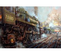 Iujbtb DIY Diamond Painting Kits for Adults Steam Train Retro Train Tracks Full Drill Diamond Art Kits for Adults Paint Diamonds Wall Art Home Decor 40x50cmNo Frame, Clear
