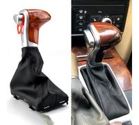 IUKMR Car Gear Stick for A6 C6 A3 8P A4 B8 A5 Q5 2009 2010 2011 2012 2013 2014 Gear Shift knob Boot Auto Automatic Shift Knob Shifter Lever Knob(Wood Grain Black)