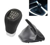 IUKMR Car Gear Stick for BMW E90 E91 E92 E93 LHD Gearbox Handle Lever Stick Leather Gaitor Boot Collar Car Manual Hand Speed Ball Gear Shift Knob Shifter Lever Knob(5 Speed 2pcs)