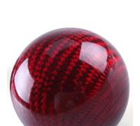 IUKMR Car Gear Stick Universal Car Carbon Fiber Gear Shift Knob Shifter Lever Round Ball Shape Auto Black Red Shifter Lever Knob(Red)