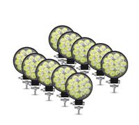 IUKMR Car LED Bar Worklight 16SMD Square Round Work Light 12V Auto Light 4X4 Car SUV ATV LED Headlights Head Light(10 * 42W round)