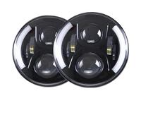 IUKMR For Land For Rover 90/110 For Defender 7" Black Led Headlight Offroad H4 7inch Led Headlight Angel Eyes Car Accessories Head Light(A 40W Headlight)