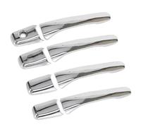 IUKMR for Mitsubishi for Outlander for Lancer for Mirage for Evolution 2003-2006 Stickers Black Carbon Fiber Car Door Handle Cover Car Outer Door Handle(Silver 1 Keyhole)