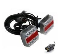 IUKMRT Car Rear Light 1 Set 7 Pin 12V 10m LED Trailer Rear Towing Tail Wired Brake Light Kit Indicator License Number Plate Lamp Reflector Truck Taillight Assembly