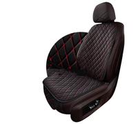 IUKMRT Car Seat Covers Universal Car For Seat Cushion Luxury Leather Anti Slip Cover Breathable Scratch Protector For Sedan SUV(Red front 1pc)