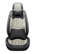 IUKMRT Car Seat Covers Universal For Fit For City For Jazz For Vezel For Civic For CRV For Accord 7 8 Auto Interior Accessories Anti-Slip PU Leather Universal(Luxury-Beige)