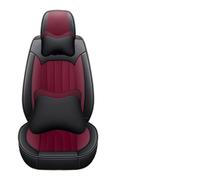 IUKMRT Car Seat Covers Universal For Fit For City For Jazz For Vezel For Civic For CRV For Accord 7 8 Auto Interior Accessories Anti-Slip PU Leather Universal(Luxury-wine red)