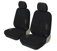 IUKMRT Car Seat Covers Universal For Logan 2 For Sandero 2012-2019 Car For Seat Covers Set Universal Most With Tire Detail 2PCS(Black-2PCS)