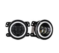 IUKMRT Headlights Assembly For Jeep For Grand For Cherokee 2011 2012 2013 For Wrangler JK TJ 4" Inch LED Fog Lights Car Front Driving Light Halo DRL Front Light Assembly(White Amber Halo)