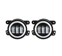 IUKMRT Headlights Assembly For Land For Rover For Defender 90 & 110 4" Inch LED Fog Lights Car Front Driving Light Halo DRL Front Light Assembly(White Halo)