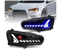 IUKMRT Headlights Assembly For MITSUBISHI For GRAND For LANCER For EVO-X 2008-2018 LED Head Lamp Car Tuning Light Parts Car Styling Headlight Assembly Front Light Assembly(Right-hand Driving)