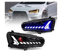 IUKMRT Headlights Assembly For MITSUBISHI For GRAND For LANCER For EVO-X 2008-2018 LED Head Lamp Car Tuning Light Parts Car Styling Car Headlight Assembly Front Light Assembly(Left-hand Driving)
