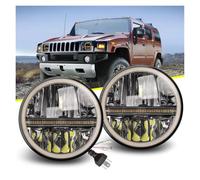 IUKMRT Headlights Assembly For Uaz For Niva 7inch LED Headlight DOT 6500K 3500K DRL Hi Low Dot 60W LED Motorcycle Cars Running Lights 12V 24V Front Light Assembly(1 piece)