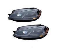 IUKMRT Headlights Assembly For VW For Golf 7 2013-2017 For Golf 7.5 Full LED Headlights DRL Head Lamp Projector Lens Low High Beam Cars Styling Headlight Front Light Assembly(Black belt yellow)