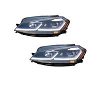 IUKMRT Headlights Assembly For VW For Golf 7 2013-2017 For Golf 7.5 Full LED Headlights DRL Head Lamp Projector Lens Low High Beam Cars Styling Headlight Front Light Assembly(Blue belt yellow)