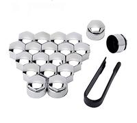 IUKTHHJOR Wheel Nut Rim Cover For Volvo V90 V60 V70 V90 XC40 XC60 XC70 XC90, Wheel Bolt Nut Caps Covers Center Hub Rim Nuts Covers Anti-theft Screw Protection Accessories,B/Silver-19mm