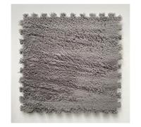 IULGFSC Fluffy Plush Foam Puzzle Rug， 5PC Easy-to-install Square Carpet Tiles(Grey,30x30cm)
