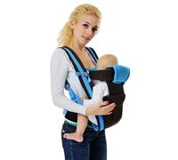 IULONEE 4-in-1 Baby Carrier - Mini Ergonomic Wrap Carrier for Newborns to Toddlers (3.5-20 Kg) - Front & Back Carry - Blue