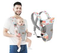 IULONEE Baby Carrier, Embrace Cozy 4-in-1 Infant Carrier Ergonomic Adjustable Holder Portable Convertible Front and Back Backpack Carry for Infants Toddlers Babies Girl and Boy 7-45 Pounds (Colorful)