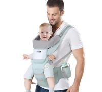 IULONEE Baby Carrier with Hip Seat Ergonomic Toddler Carriers Backpack Baby Shoulder Carrier Adjustable Front and Back Carry for Newborn 3 Months to 3 Years(7-45lbs) Green