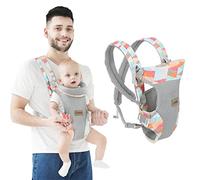 IULONEE Baby Carrier Wrap Hands Free Ergonomic Portable 4 in 1 Newborn Carrier Slings Soft Toddler Back Carrier for Infant 3-36Months Colorful