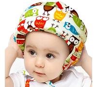 IULONEE Baby Helmet Infant Head Protector Adjustable Protective Hat Cotton Helmet for Toddler Learning to Climb Walk(Owl Yellow)